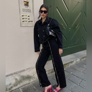 ZARA NEW WOMAN SS23 BLACK ZW THE FULL LENGTH JEANS REF:9632/057/075/17